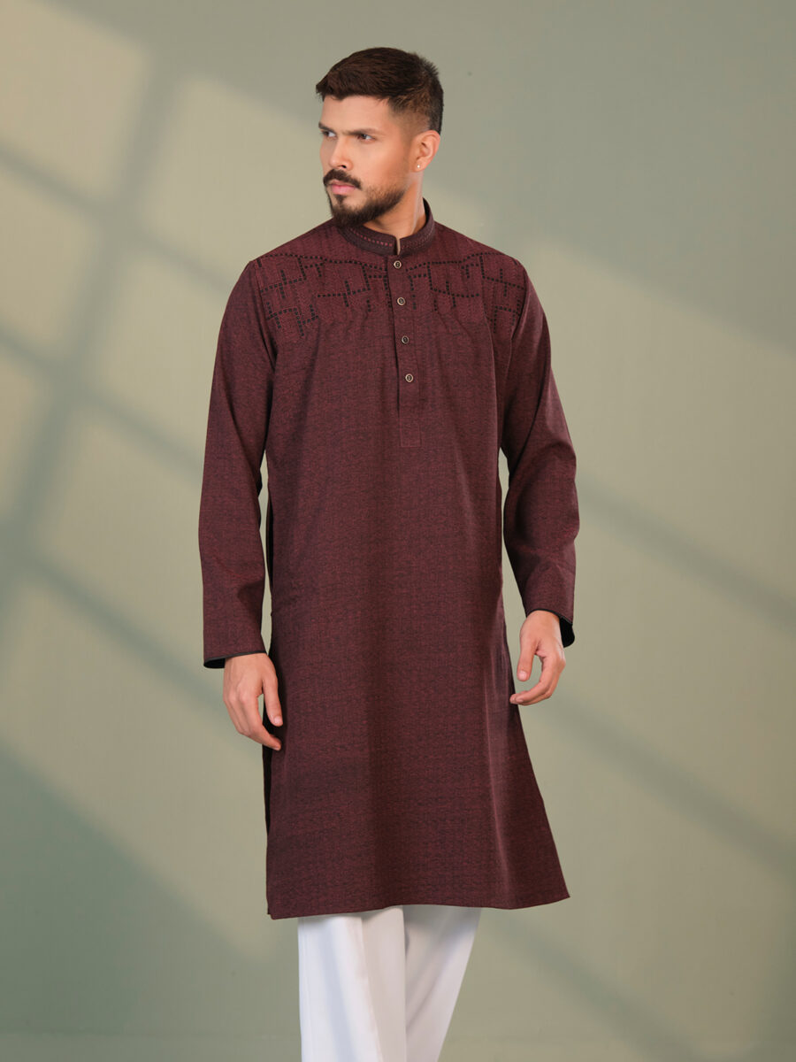 Men Panjabi Maroon Premium