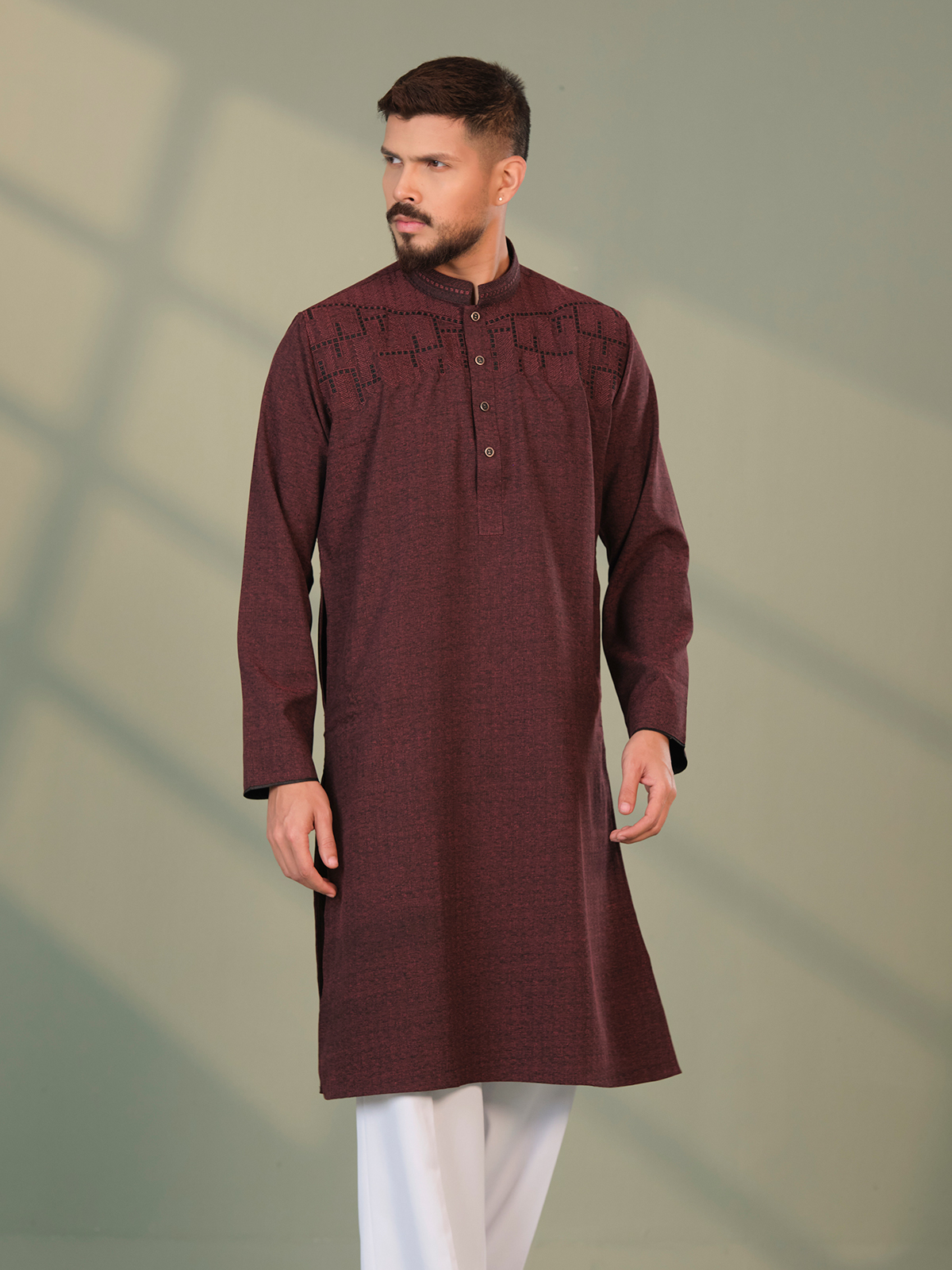 Men Panjabi Maroon Premium